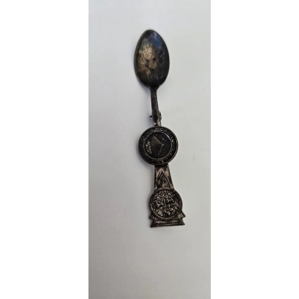 Vtg 925 sterling brooch spoon tarnish